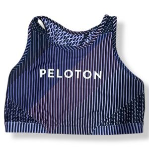 Peloton Black and Purple Mesh Sports Bra